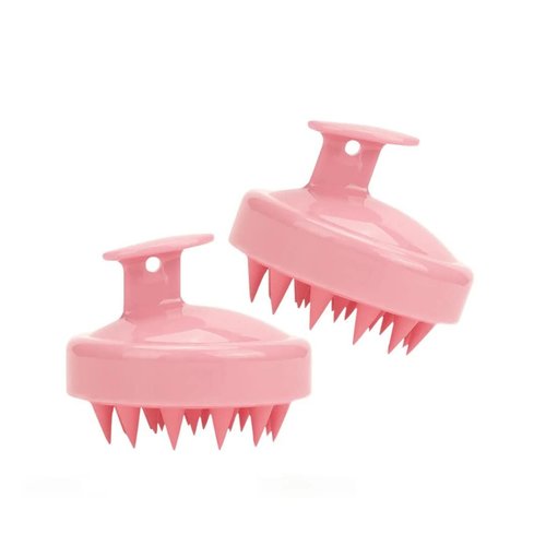 AK2 (Naturally Divine) 2 Pack-Hair Scalp Massager Shampoo Brush, Scalp Scalp exfoliator Brush for Dandruff Removal Hair Scrub Brush for Dry and Wet Hair (Pink)