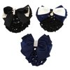 Uonlytech Hair Clip - 3pcs Bowknot Snood Net Barrette Hair Clip Bun Elastic Bowknot Decor for Women & Girls