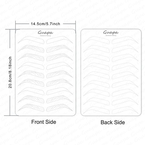 3pcs Double Sided Pre-printed Strokes Practice Skin with Basic Hairstroke Foundation Silicone Hair Strokes Practice Pad (Design 3-Light Grey Outlines)