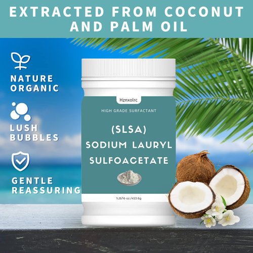 1 Pound SLSA Powder for Making Bath Bombs, Premium SLSA Sodium Lauryl Sulfoacetate Powder, Amazing Bubbles, Gentle on Skin, Suitable for Making Bath Bombs, Bath Truffles and More