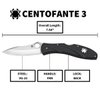 Spyderco CENTOFANTE 3 Prestige Folding Utility Pocket Knife with 3.14" VG-10 Stainless Steel Hollow Ground Blade and Lightweight FRN Handle - PlainEdge - C66PBK3