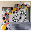 Checkered Number 4 Balloons 40 Inch Giant Race Car Checkered 4 Balloons for Racing Car Checkered 4th Birthday Party Supplies