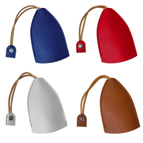 WisePoint Cute Key Fob Case 4PCS, PU Leather Car Key Case Portable Key Pouch for Car Keys, Personalized Pull Out Key Bag (grey/blue/red/brown)