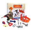Click n' Play 23 piece Kids Pretend Play Real Working Toy Tool Set Includes Powered Drill, Hammer, Saw, Tape Measure, Tool Belt and other Construction Accessories