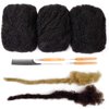 Originea 6 Inch 150g Afro Kinkys Bulk Human Hair for Dreadlocks Making, Repairing and Extending,100% Afro Kinky Curly Human Hair Bulk Can be Dyed and Bleached Including Free Crochet Hooks and Comb