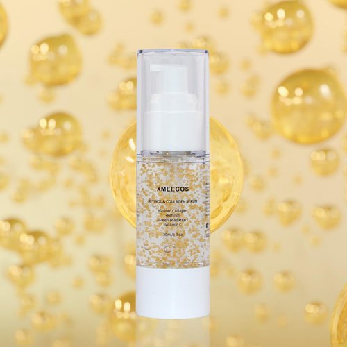 XMEECOS Retinol and Collagen Serum for face with Collagen Balls Niacinamide Green Tea Extract Vitamin C Retinol Natural Anti-aging Moisturizing Vitamin A Soothing and Amino Acid| Giftable|
