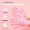 SUNUV LED Gloves for Gel Nails, UPF 50+ Anti UV Gloves for Gel Nail Lamp, Professional UV Gloves for Nail Techs Pink Gloves