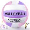 Pink and Purple Volleyball Size 5, Official Size Volley Ball with Pump for Womens, Girls, Mens, Youth, Teen and Adult, Soft Volleyball Ball for Outdoor Indoor, Beach, Pool, Water and Sand