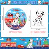DYLIVeS Firetruck and Dog Plates Napkins Set, Fire Station Fire Dog Dinner Plates Spotted Dogs Napkins Disposable Tableware Fire Truck Birthday Decorations Firedog Party Supplies for Kids, Serve 16