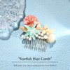 Jeairts Starfish Hair Comb Silver Shell Pearl Headpiece Conch Beach Hair Pieces Star Hair Accessories for Women and Girls