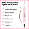 Kaely 2in1 Waterproof Eyebrow Pencil, Longwearing Eye Brow Pencils for Women Makeup, Mechanical Eyebrow Pen with Spoolie Brush, lapiz de cejas a prueba de agua, 06 Soft Brown