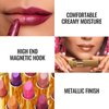 Oulac Orange Red Lipstick for Women with Metallic 3D Shine Lightweight Hydrating Formula, High Impact Lip Color, Vegan Beauty, Full Coverage Lip Makeup, Dangerous(02)