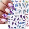 Dornail 6 Sheets 3D Aurora Marble Nail Stickers Colurful Blooming Nail Decals Rainbow Wave Lines Nail Art Stickers Nail Accessories Self-adhesive Stickers for Nails Women DIY Nail Supplies