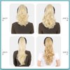 NJJYXH Ponytail Hair Extensions Natural Black Ponytail Clip in Claw Synthetic Hairpieces 20 Inch Wavy Curly Hair pieces for women