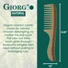 Giorgio GIONAT5 Natural Wooden Detangling Comb with Comfortable Handle - Wide Tooth Comb for Curly Hair, Bamboo and Beechwood Hair Combs for Thick Hair - Organic Wooden Hair Comb for Men and Women