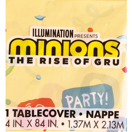 Despicable Me Birthday Party Supplies Bundle Pack includes Dessert Cake Paper Plates, Napkins, Table Cover (Serves 16)