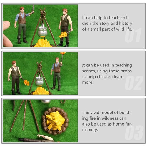 Toyvian Office Decor Miniature Miniature 1 Set Miniature Mini fire Pit Accessory Miniature Camping kit Doll House Camping kit Camping Figurine 3D Miniatures
