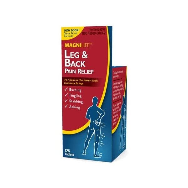 MagniLife Leg & Back Pain Relief, Fast-Acting for Sciatica Pain, Naturally Soothe Burning, Tingling and Stabbing Pains - 125 Tablets