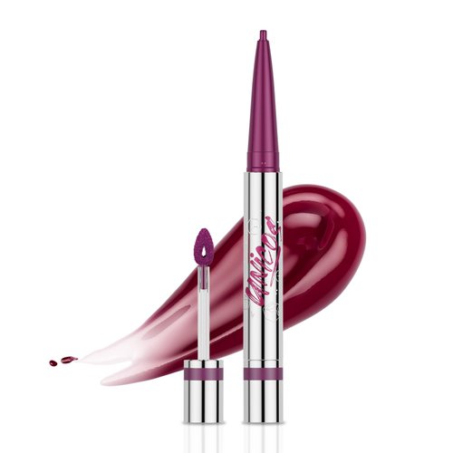 Unicos Dual-Side Lip Plumper Gloss, Fruit Flavored, Moisturizing, Non-Sticky, Vegan, Cruelty-Free, 0.09 oz (Grape Americano, Regular)