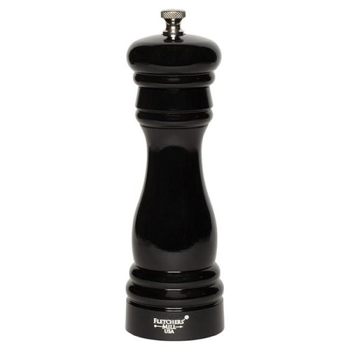 Fletchers' Mill Federal Pepper Mill, Black - 6 Inch, Adjustable Coarseness Fine to Coarse, MADE IN U.S.A.