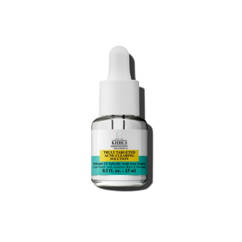 Kiehl's Truly Targeted Acne-Clearing Pimple Patch with 2% Salicylic Acid, Invisible Liquid Acne Spot Treatment, 4% Niacinamide Fades Post-acne Marks, 0.2% Licorice Root Soothes Redness - 0.5 fl oz