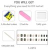 WAFOLOZE Press On Nails Short，Acrylic Nails Press on ，Short Square Press on Nails Fake Nails Glossy Green False Nails with Leopard Print Gold Foil Press ons Designs Stick on Nails for Women 24Pcs