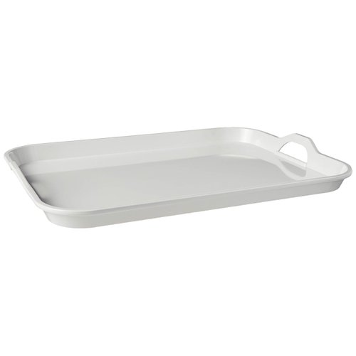 Hutzler Melamine Serving Tray with Handles, 20" x 15", White