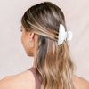 Brinie Hair Claw Clamps Pink Hair Barrettes Medium Non Slip Clips Hair Accessories for Women and Girls (2 PCS) (BT03-PW)