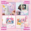 Avenir Unicorn Sewing Kit Scratch Paper Art for Ages 5+ Kids Craft Activity Kit, Make 9 Amazing Unicorn Projects for Girls and Boys Gift