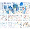 12 Sheets Ocean Water Transfer Nail Decals Cute Sea Creature Sea Shell Starfish Jellyfish Sea Turtle Summer Nail Decals Watermark Nail Designs Manicure Stickers Nail Art Accessories(15)