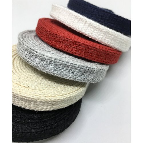 Anrox Supply Co. 3/8" Cotton Flat Draw Cord Drawstrings Handles Lace Trim String (5 Yards, Black)