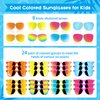 Kids Sunglasses Bulk Party Favors - 24 Packs Boys Girls Sunglasses for Kids Age 3-8 with UV 400 Protection, Neon Sunglasses for Kids Party Beach Pool Birthday Party Supplies, Great Gift for Kids