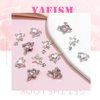 YAEISM 12PCS Nail Art Charms Crystal Heart Nail Charms Pink Shiny Planet Charms 3D Alloy Star Nail Charm Shiny Flatback Diamond Nail Gems Rhinestones for Nail Art and DIY Crafts Jewelry Decoration