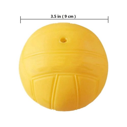 Aolowewin Spike Replacement Balls | Roundnet Game Balls | Strong Bounce Ball | 3.5inch Yellow Soft Rubber Balls 3-Pack | Lawn Beach Volleyball (3)