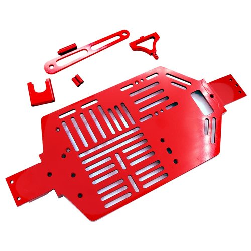 CNC Metal Chassis Body Frame Board for SG1603 SG1604 UD1601 UD1602 1/16 RC Car Spare Parts Accessories (Red)
