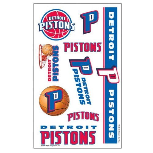 WinCraft NBA Detroit Pistons Temporary Tattoos Variety Sheet (9 Tattoos on 1 Sheet)