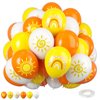 Sun Balloons, 12 inch Yellow Orange White Latex Balloons Boho Rainbow Sunrise Printed Latex Balloons Half Sun Sunshine Balloons for Sun Party Birthday Baby Shower Decoration Supplies