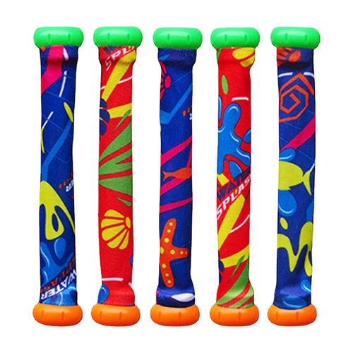 Play Day Fabric Splash Bombs Dizzy Dive Sticks Pool Toy 5 Pack Dive Stick Set Beach Cloth Stick Diving Toy Stick Home (Pink, One Size)