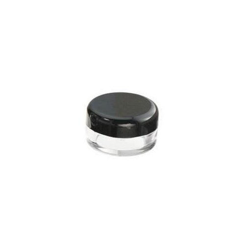 JOVANA 200 Pcs New Empty Cosmetic Storage Containers Black Cap Clear Base Plastic Cosmetic Containers 5 Gram Size Pot Jars Eye Shadow Container Lot Size:Diameter: 1 1/4" inch X Height: 3/4 inch.