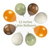 Sage Green and Orange Balloons, 12 Inch Green Brown Orange Balloons Olive Green Brown Beige Jungle Safari Wild Woodland Balloon for Birthday Wedding Baby Shower Party Decorations