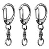 Kanemc Keychain Ring Clip, 50Pcs Swivel D Ring Clasp Key Chain Lobster Snap Chain Hooks Jump Rings Kit DIY Crafts Gifts Jewelry Making Accessories - Metallic Black