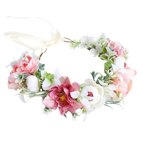 Vivivalue Bridal Flower Crown Flower Garland Headband Floral Headpiece Halo Wedding Party Photos