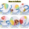 GRNVDWN 3 Packs 24" Inflatable Beach Balls Rainbow Color Pool Ball Pool Toys Pool Balls for Swimming Pool Beach Ball Party Favor Beachball Balloons for Kids&Adults