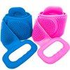 QGZ 2Pcs Long Silicone Back Scrubber for Shower, Back Cleaner, Silicone Shower Scrubber, Body Bath Brush, Exfoliating Loofah Brushes for Men and Women, Silicone Bath Scrubber, Double Sided