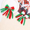 Christmas Hair Bow Clips for Girls and Women 3 Inch Curly Ribbon Hair Clips Red White Green Korker Curly Alligator Barrette Xmas Bowknot Handmade Cheer Hair Accessories for Christmas Party 2Packs