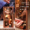 Fsolis Book Nook Kit, DIY Miniature House Room Kit for Adults Wooden Puzzle Bookshelf Decorations Bookshelf Nook Decor Gifts for Women and Craft Lovers(Eternal Bookstore)