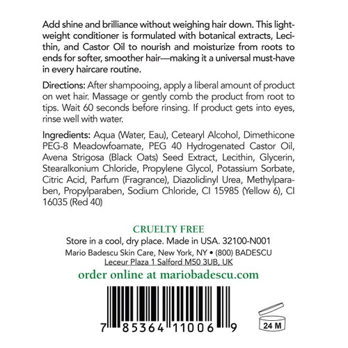 Mario Badescu Hair Rinsing Conditioner - Lightweight Hair Conditioner that Nourishes and Conditions With Castor Oil - Daily Hair Care for Smoother, Shinier Hair, 8 Fl Oz