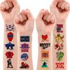 8 Sheets (96PCS) Ice Hockey Temporary Tattoos Sports Themed Birthday Party Supplies Favors Decorations Decor Stickers for Kids Gifts Classroom School Prizes Rewards