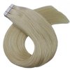 WindTouch Tape in Hair Extensions Double Sided Tape In Extensions Platinum Blonde Solid Color Basic Color Fine Hair Natrual Real Human Hair 50g Hair Extensions Seamless Straight Full End 16Inch 20PCS
