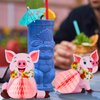 Zonon Pig Party Decorations Luau Pig Honeycomb Centerpieces Tabletop Pig Birthday Party Supplies for Tropical Hawaiian Pig Birthday Party Luau Table Decoration(4 Pieces)